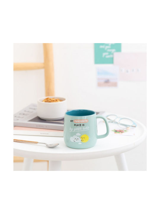 Mr. Wonderful My Favourite Place is By Your Side Ceramic Cup Blue 370ml