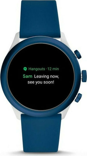 Fossil Sport Oțel inoxidabil 43mm Smartwatch (Blue Rubber)