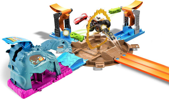 Hot Wheels Monster Trucks Pistă Super Roată Pistă 1:64 Monster Truck pentru 4+ Ani