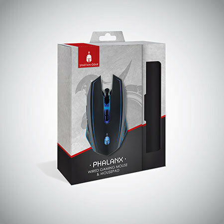 Spartan Gear Phalanx + MousePad Геймърско Мишка 3000 DPI Черен