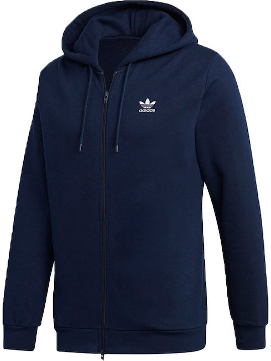 Adidas Trefoil Men's Sweatshirt Jacket with Hood Blue