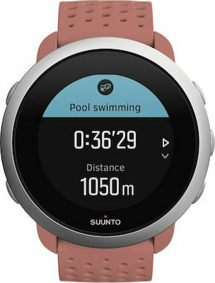 Suunto 3 Fitness 43mm Smartwatch mit Pulsmesser (Granite Red)