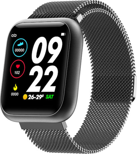 F11 Smartwatch mit Pulsmesser (Schwarz)