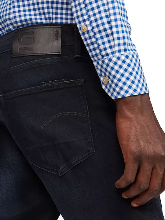 3301 Ανδρικό Παντελόνι Τζιν Ελαστικό με Slim Straight Εφαρμογή Navy Μπλε