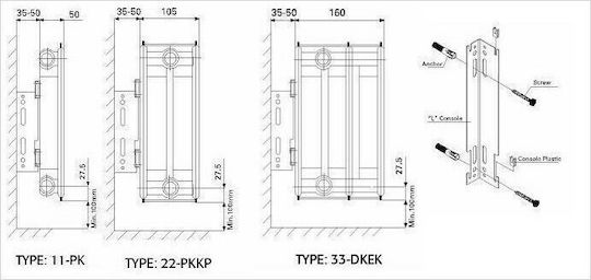 Splendid External Loop Panel Radiator Body Single-column 11/400/700 531kcal/h