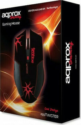 Approx Twister Laser Gaming Ποντίκι Μαύρο