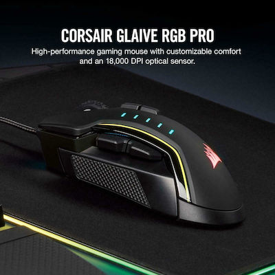 Corsair Glaive RGB Pro Геймърска Мишка 18000 DPI Черен