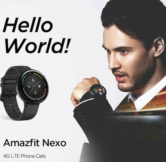 Amazfit Nexo Ceramică 36mm Smartwatch cu eSIM și Pulsometru (Negru)