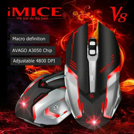 iMice V8 RGB Gaming Gaming Maus 4800 DPI Schwarz