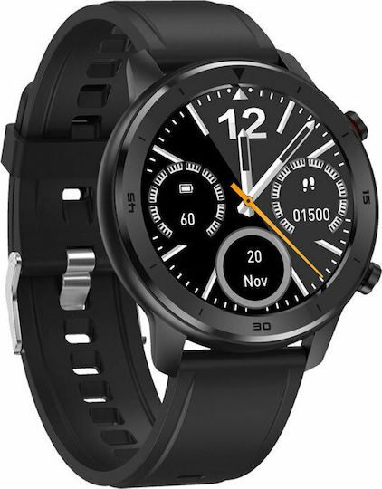 DAS.4 SQ12 Smartwatch με Παλμογράφο (Black Rubber)