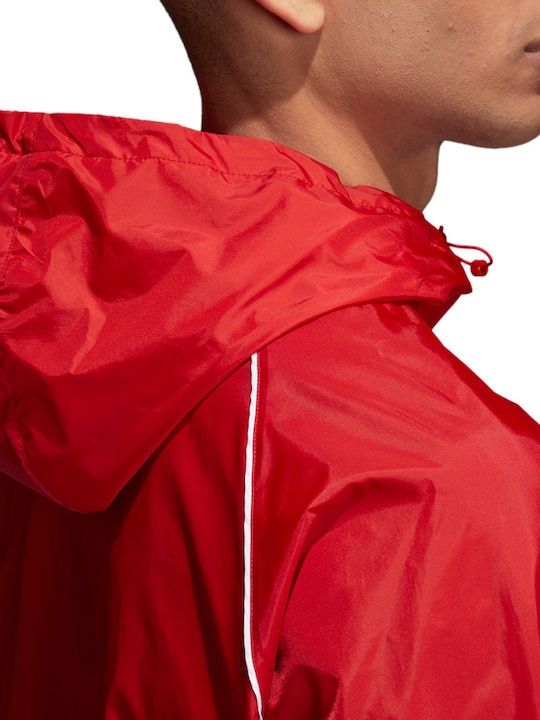 Adidas Core 18 Rain Ανδρικό Μπουφάν Αδιάβροχο για Χειμώνα Κόκκινο