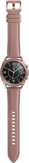 Samsung Galaxy Watch3 Stainless Steel 41mm Αδιάβροχο με Παλμογράφο (Mystic Bronze)