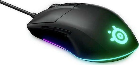 SteelSeries Rival 3 RGB Геймърска Мишка 8500 DPI Черна