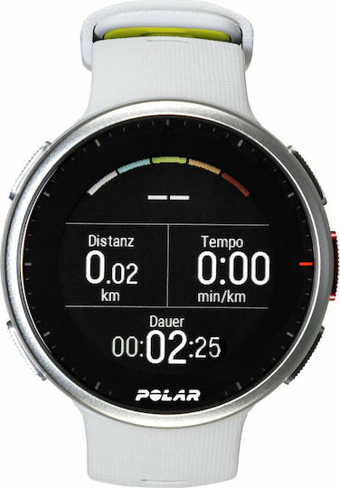 Polar Vantage V2 Aluminium 47mm Waterproof Smartwatch with Heart Rate Monitor (Silver with Gray-Lime Strap)