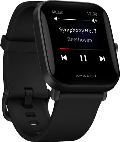 Amazfit Bip U 41mm Αδιάβροχο Smartwatch με Παλμογράφο (Μαύρο)