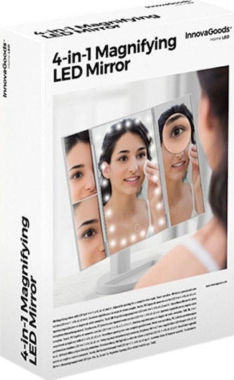 InnovaGoods Makeup Mirror Tabletop Original with Light 7.5x29cm White