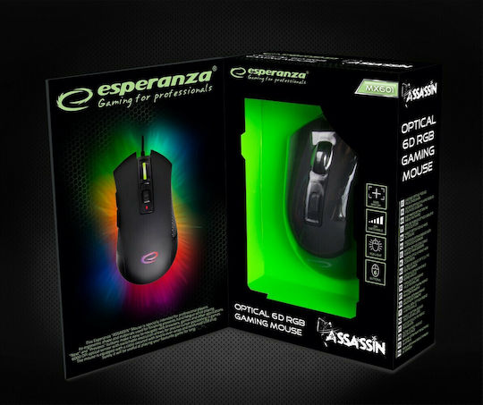 Esperanza Assassin Геймърска Мишка 3200 DPI Черен