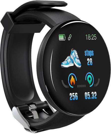 D18 Smartwatch with Heart Rate Monitor (Black)