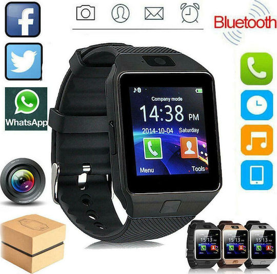 DZ09 43mm Smartwatch με SIM (Μαύρο)