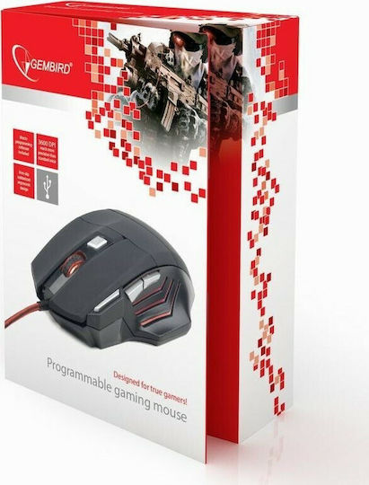 Gembird MUSG-02 Gaming Ποντίκι 3600 DPI Μαύρο