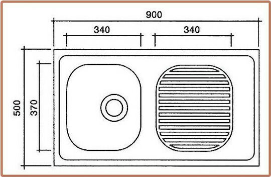 Gloria Rent Room Επικαθήμενος Νεροχύτης Inox Σατινέ Μ80xΠ50cm Ασημί