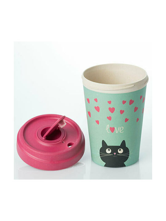 Chic Mic Kitty Love Becher Keramik mit Deckel Grün 400ml