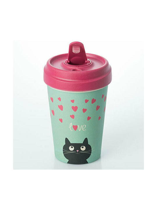 Chic Mic Kitty Love Becher Keramik mit Deckel Grün 400ml