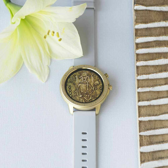 Oozoo Q00317 45mm Smartwatch with Heart Rate Monitor (Gold / Gray)