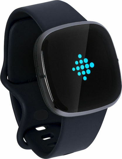 Fitbit Sense Aluminium 40mm Αδιάβροχο Smartwatch με Παλμογράφο (Carbon/Graphite Stainless Steel)