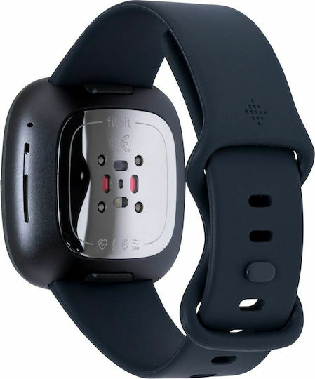 Fitbit Sense Aluminium 40mm Αδιάβροχο Smartwatch με Παλμογράφο (Carbon/Graphite Stainless Steel)