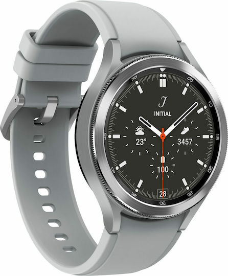 Samsung Galaxy Watch4 Classic Bluetooth Stainless Steel 46mm Waterproof with Heart Rate Monitor (Silver)