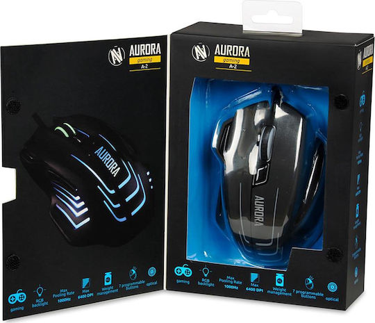 iBox Aurora A-2 RGB Gaming Mouse 6400 DPI Negru