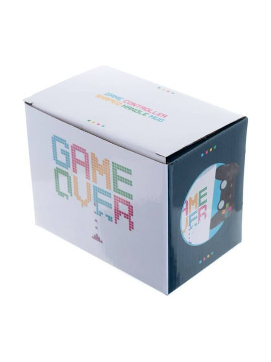 I-Total "Game Over" Τηλεχειριστήριο Κούπα Κεραμική Λευκή 380ml