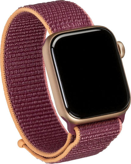 Apple Watch SE Cellular Aluminium 40mm Αδιάβροχο με eSIM και Παλμογράφο (Gold & Plum Sport Loop)
