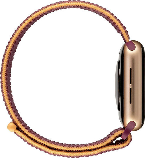 Apple Watch SE Cellular Aluminium 40mm Αδιάβροχο με eSIM και Παλμογράφο (Gold & Plum Sport Loop)