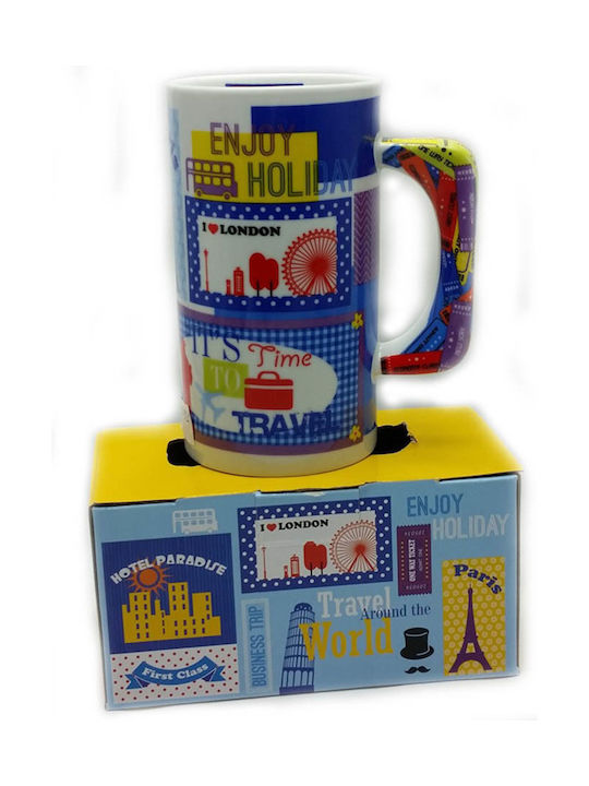 SP Souliotis Enjoy Holiday Cană din Porțelan Multicoloră 570ml