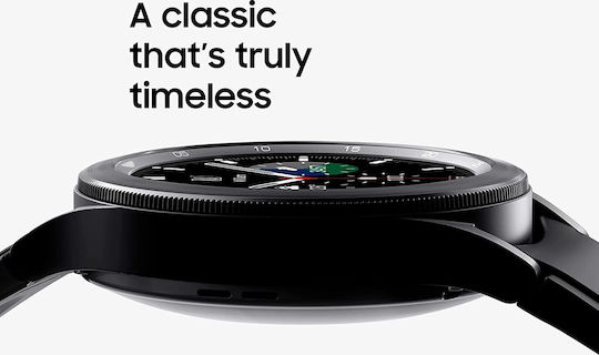 Samsung Galaxy Watch4 Classic Bluetooth Stainless Steel 46mm Αδιάβροχο με Παλμογράφο (Black)