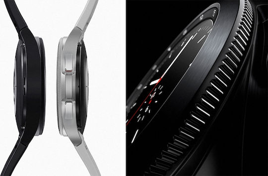 Samsung Galaxy Watch4 Classic Bluetooth Stainless Steel 46mm Αδιάβροχο με Παλμογράφο (Black)