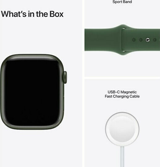 Apple Watch Series 7 Aluminium 41mm Waterproof with Heart Rate Monitor (Green)
