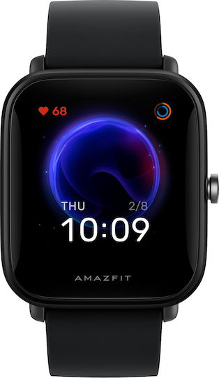 Amazfit Bip U Pro 41mm Αδιάβροχο Smartwatch με Παλμογράφο (Μαύρο