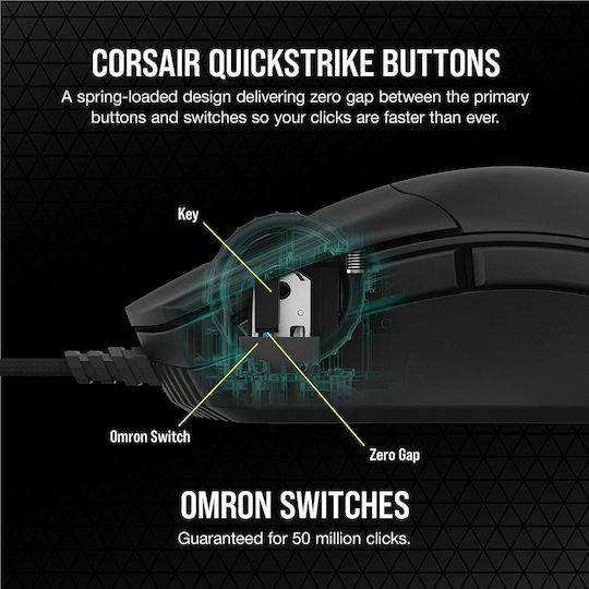 Corsair Sabre Pro Champion Gaming Ποντίκι 18000 DPI Μαύρο