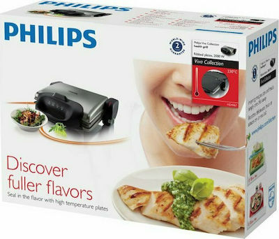 Philips HD4467 HD4467/90 Sandwich Maker Grill cu Plăci Detasabile 2000W Gri