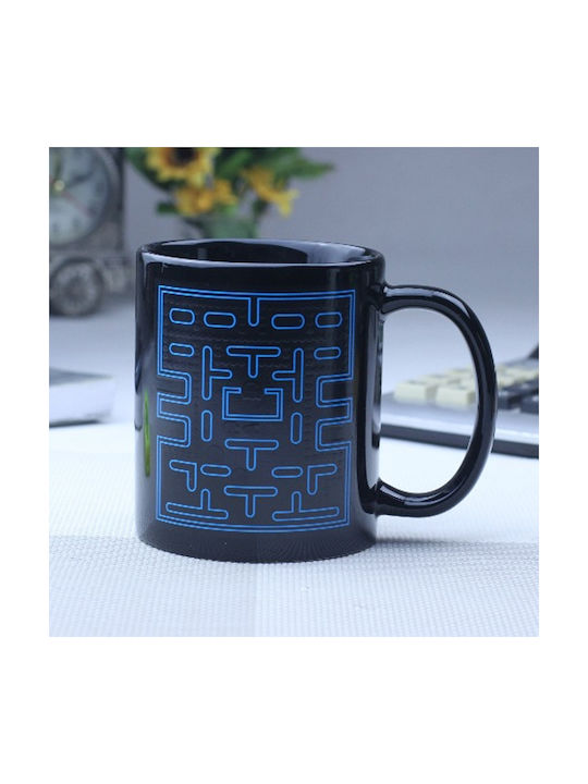 Paladone Pac Man Чаша с Промяна на Топлината Керамична Черна 330ml