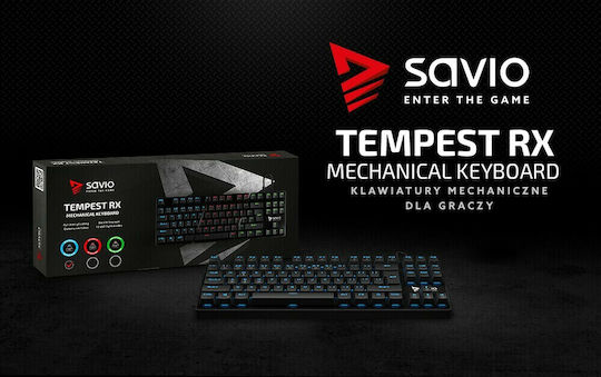 Savio Tempest RX Gaming Mechanical Keyboard Tenkeyless with Outemu Blue switches and Illuminated keys (English US)