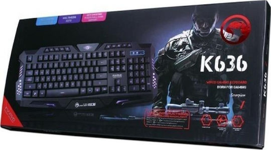 Marvo K636 Гейминг Клавиатура с Подсветени клавиши (Английски US) Черен