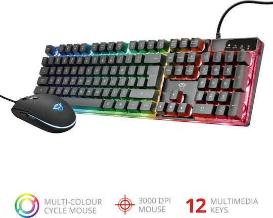 Trust GXT 838 Azor Σετ Gaming Πληκτρολόγιο με RGB φωτισμό & Ποντίκι (Αγγλικό US)