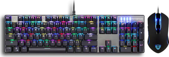Motospeed CK888 Gaming Mechanical Keyboard Set with Outemu Blue switches and RGB lighting & Mouse (English US) Gray