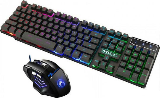 iMice AN-300 Gaming Πληκτρολόγιο με Φωτιζόμενα πλήκτρα (Αγγλικό US) Ασημί