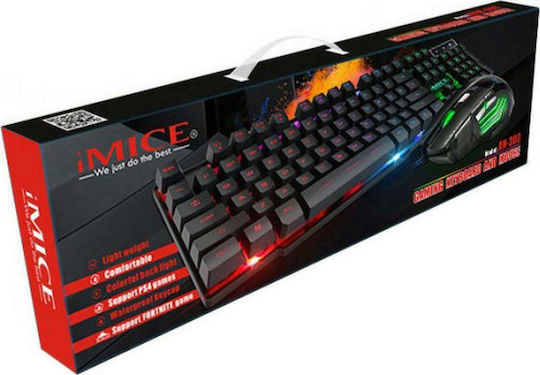 iMice AN-300 Gaming Πληκτρολόγιο με Φωτιζόμενα πλήκτρα (Αγγλικό US) Ασημί