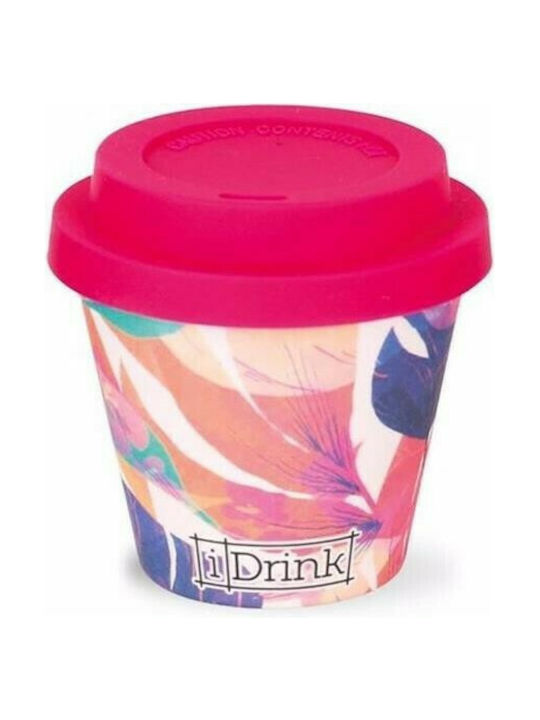 iDrink Flowers Чаша Бамбук с Капак Розов 90мл